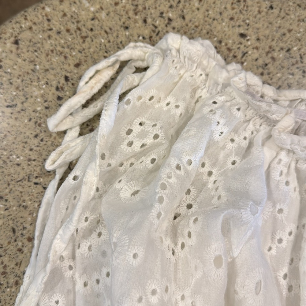 Altar'd State White Off the Shoulder Bishop Sleeve Crop Blouse - Picture 3 of 6